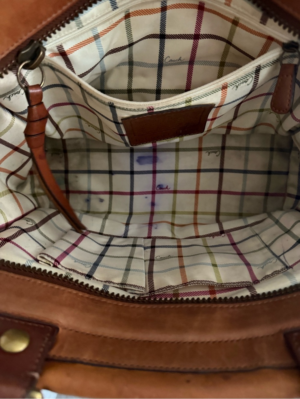 Coach Bleecker Tattersall Whipstitched Hand Bag - Picture 10 of 13